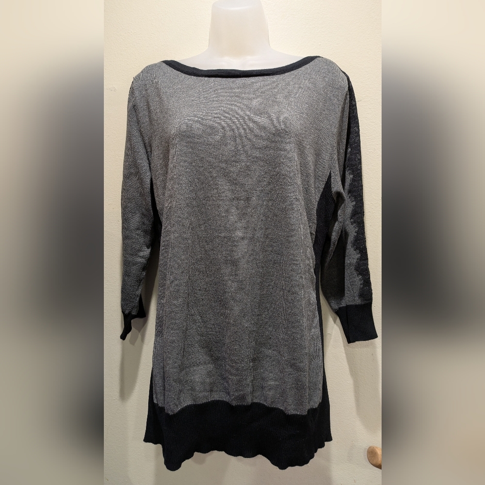 Apt. 9 Gray and Black Knit Top Size Xl